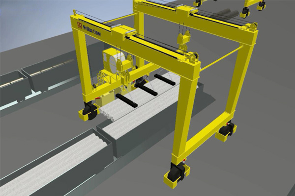 Rubber Tire Gantry Crane for Steel Pipe Handling